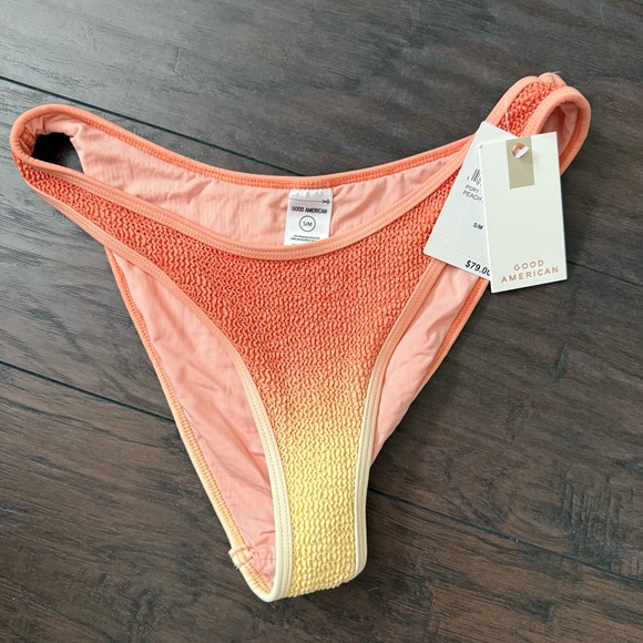 NEW Good American Always Fits Classic Bikini Bottom in Peach Ombre Size S/M - Picture 2 of 5